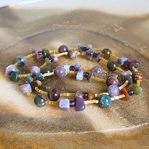 Mixed Gemstone Multicolor Necklace | Earth Jewel Tones